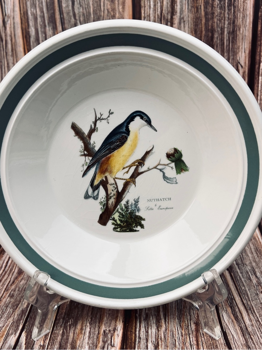 Birds of Britain Portmeirion Nuthatch Bird Soup Salad Pasta Bowl Vintage 1978